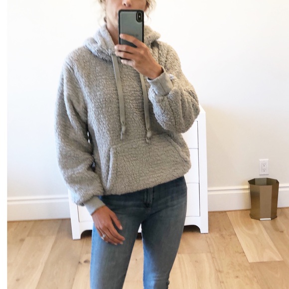 TAOS Gray Sherpa Pullover Hoodie - Picture 3 of 8